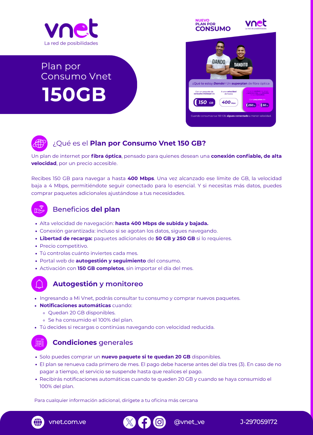 Plan por consumo vnet