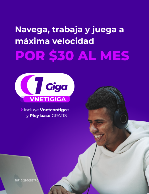 1gbps por 30 Vnet mobile